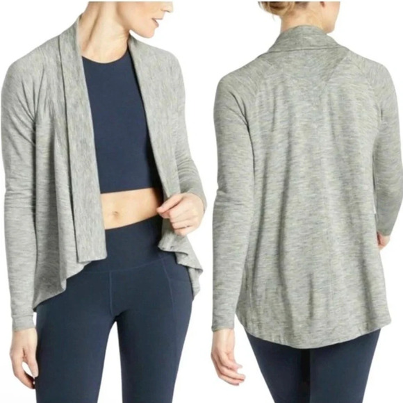 Athleta Nirvana Wear Two Ways Wrap, Size Medium, Marled Heather Gray - Picture 1 of 7